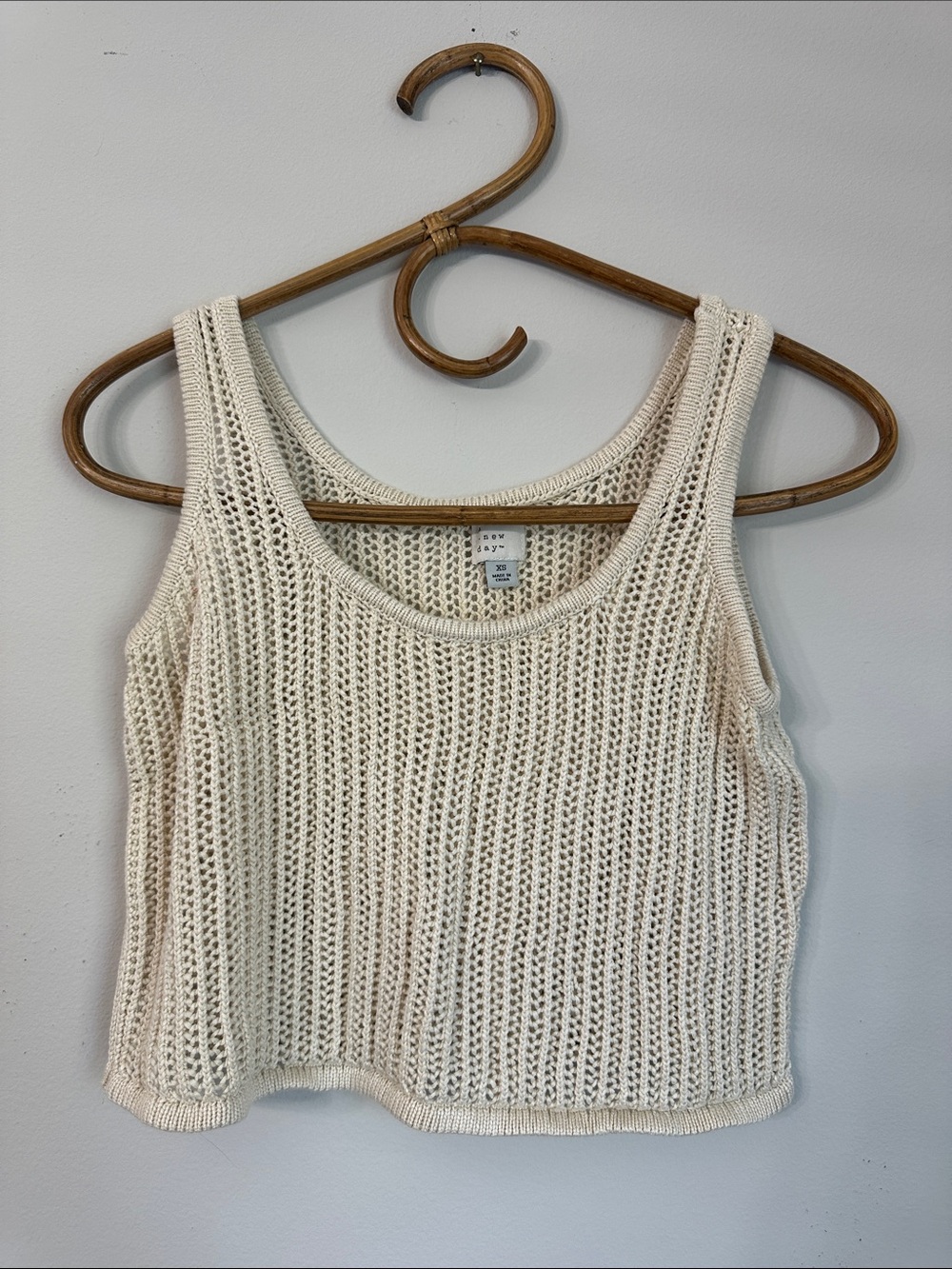 Women's Cream Open-Knit Tank Top - A New Day - Picture 1 of 3